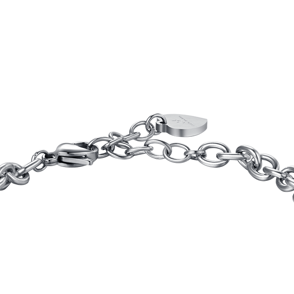 DAMENARMBAND AUS STAHL MIT WEISSEN KRISTALLEN