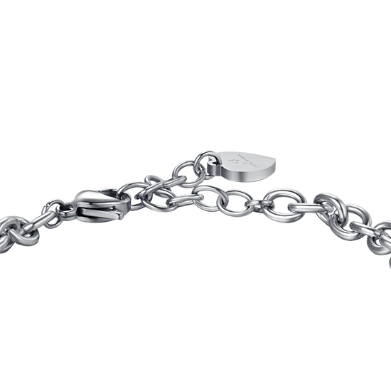 DAMENARMBAND AUS STAHL MIT WEISSEN KRISTALLEN