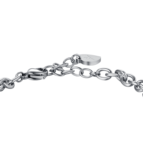 SCHLÜSSELARMBAND FÜR FRAUEN AUS STAHL MIT WEISSEN KRISTALLEN