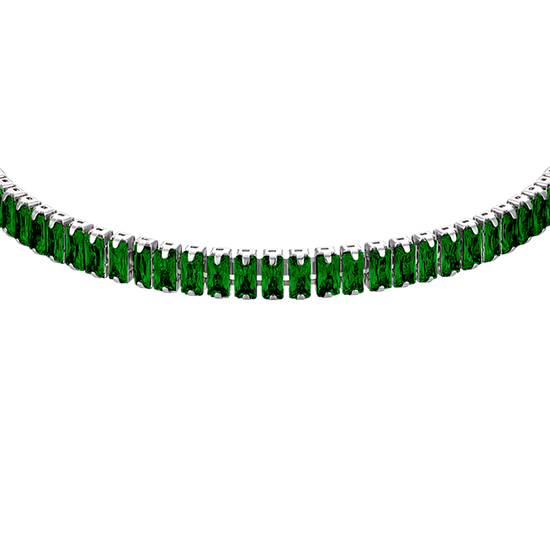 DAMEN STAHLARMBAND MIT GRÜNEN KRISTALLEN