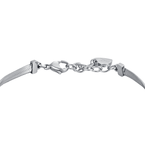SCHLANGENSTAHL DAMENARMBAND MIT STERNEN MIT WEISSEN KRISTALLEN