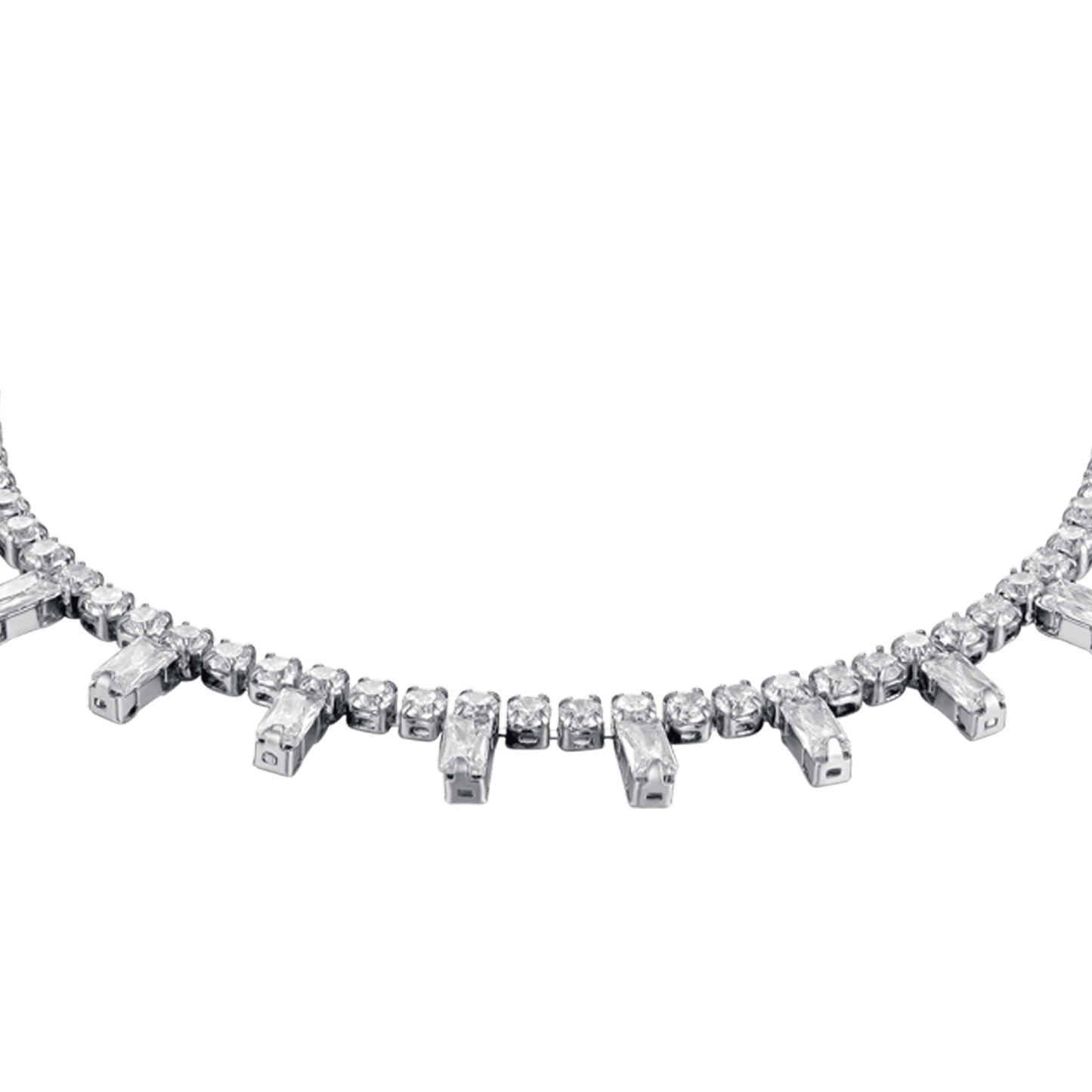 DAMENARMBAND AUS STAHL MIT WEISSEN KRISTALLEN