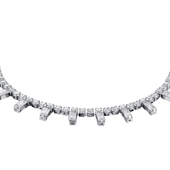 DAMENARMBAND AUS STAHL MIT WEISSEN KRISTALLEN