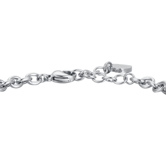 DAMENARMBAND AUS STAHL MIT ENGEL UND HERZANHÄNGER