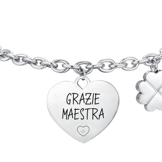 BRACCIALE DONNA IN ACCIAIO GRAZIE MAESTRA