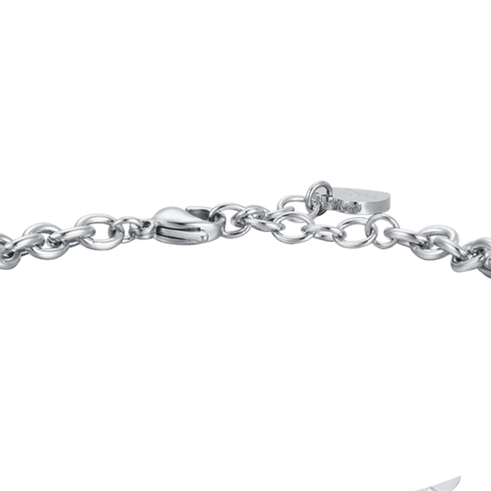 FRAUENARMBAND AUS STAHL: MIT DEM HERZEN DABEI - DEN REST MACHT DAS LEBEN