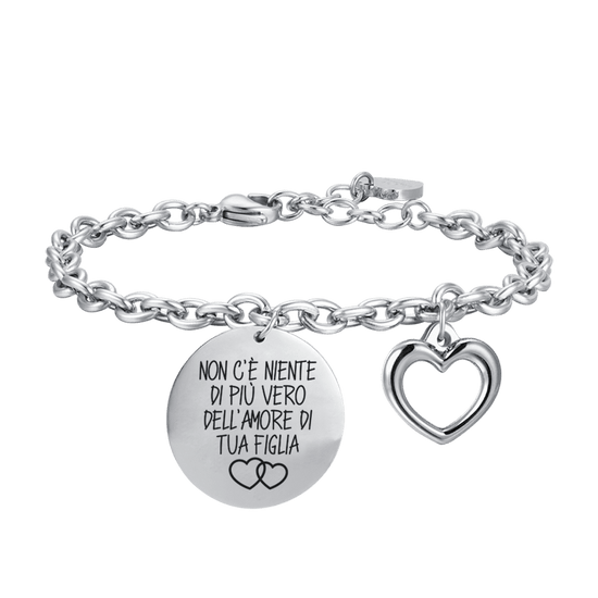 BRACCIALE DONNA IN ACCIAIO NON C'E' NIENTE DI PIù VERO DELL'AMORE DI TUA FIGLIA Luca Barra