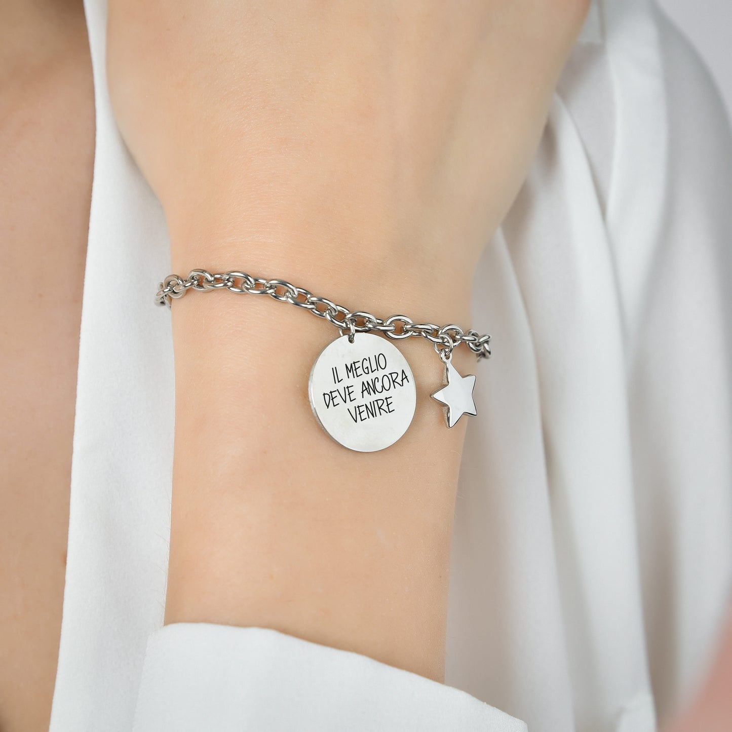 18 STAHLARMBAND FÜR FRAUEN DAS BESTE KOMMT NOCH