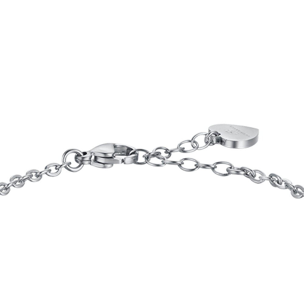 DAMENARMBAND AUS STAHL MIT WEISSEN KRISTALLEN
