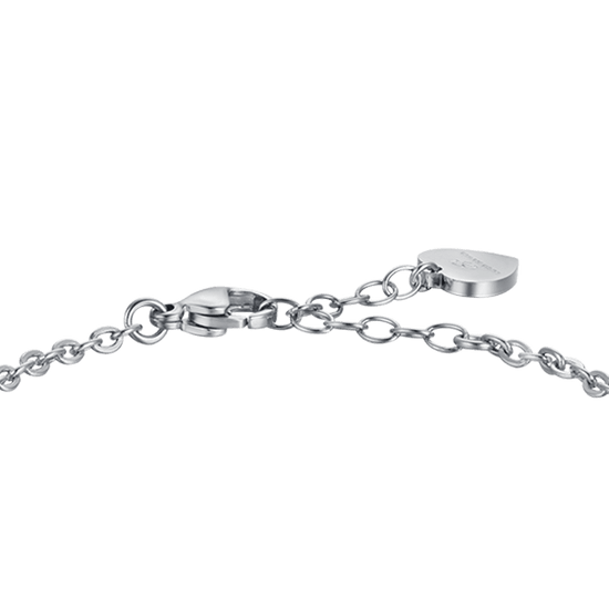DAMENARMBAND AUS STAHL MIT WEISSEN KRISTALLEN