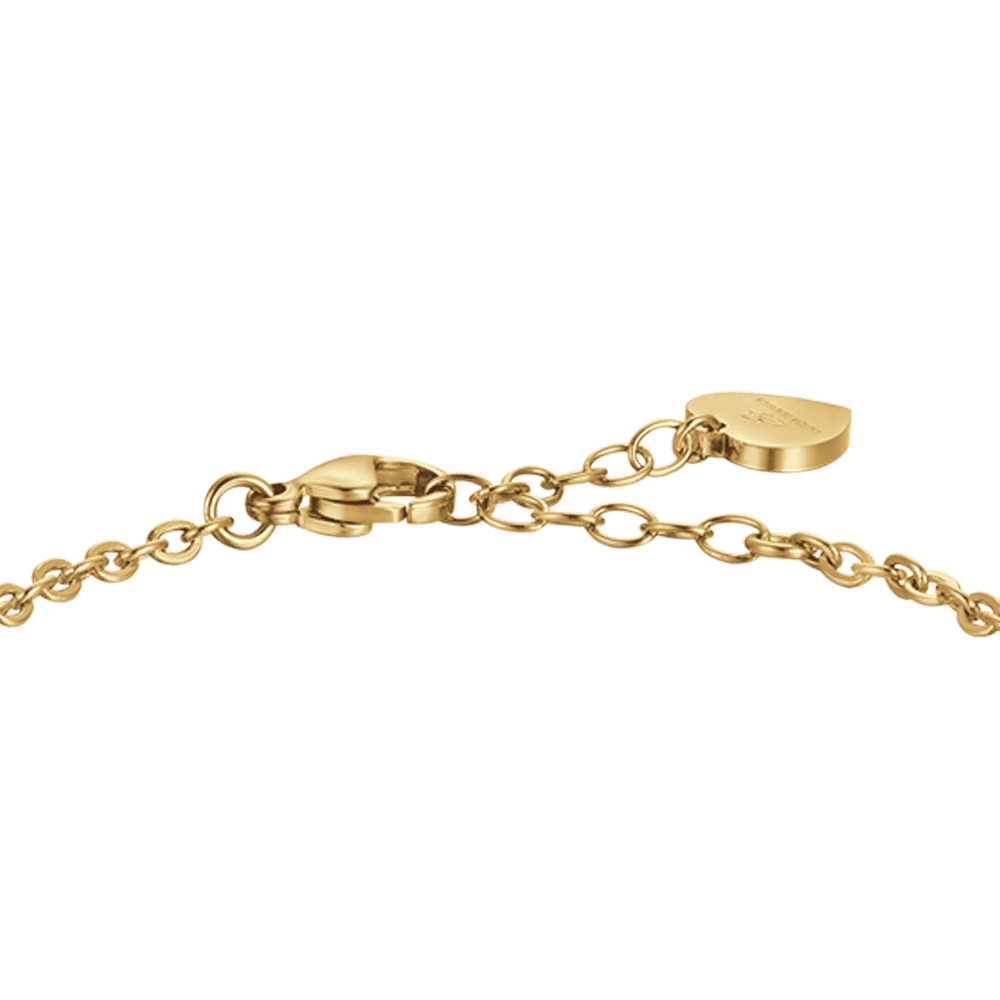 IP GOLD STAHL DAMENARMBAND MIT WEISSEN KRISTALLEN