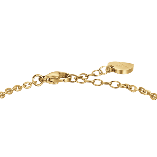 IP GOLD STAHL DAMENARMBAND MIT WEISSEN KRISTALLEN