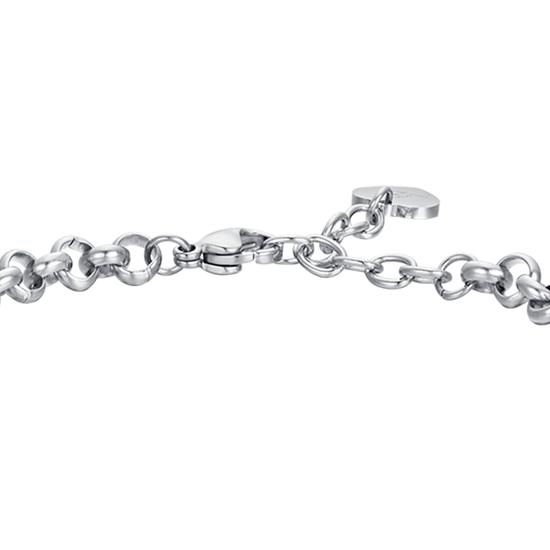 DAMENARMBAND AUS STAHL MIT LEBENSBAUM UND WEISSEN KRISTALLEN