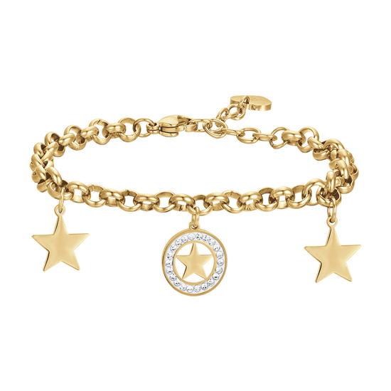 DAMENARMBAND AUS STAHL MIT STERNEN UND WEISSEN KRISTALLEN