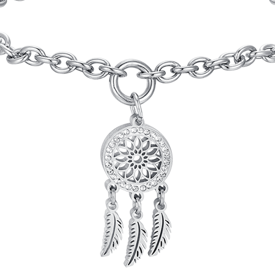 TRAUMFÄNGER-ARMBAND AUS STAHL MIT WEISSEN KRISTALLEN
