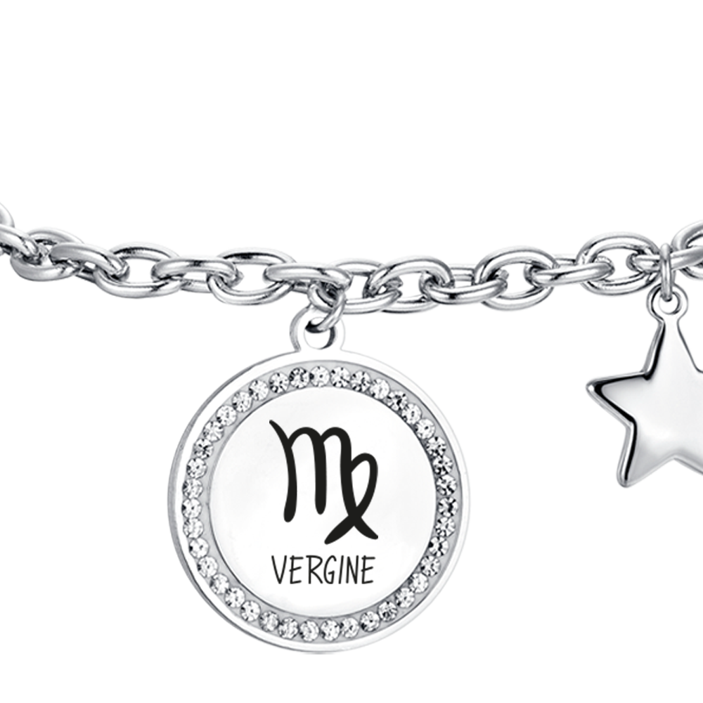 STAHL FRAU ARMBAND STERNZEICHEN JUNGFRAU PLATTE