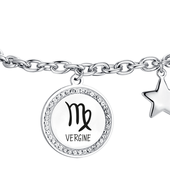 STAHL FRAU ARMBAND STERNZEICHEN JUNGFRAU PLATTE