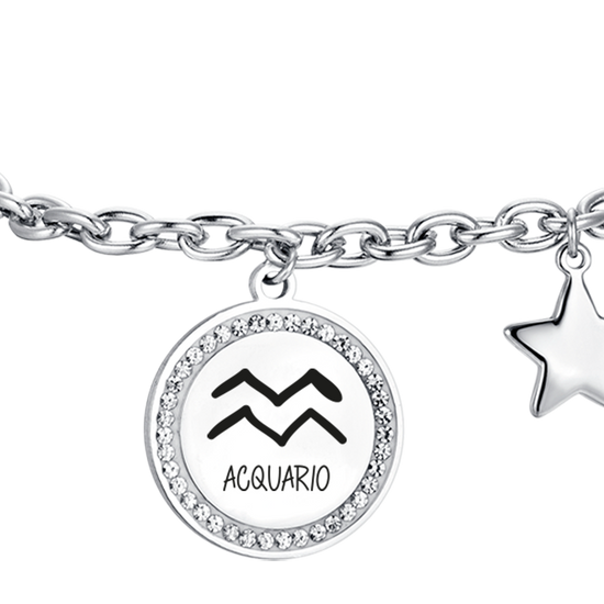 STAHL FRAU ARMBAND STERNZEICHEN WASSERMANN PLATTE