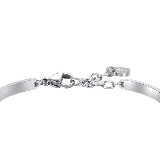 ROSA UND WEISSES KRISTALLHERZ STAHLARMBAND FÜR DAMEN