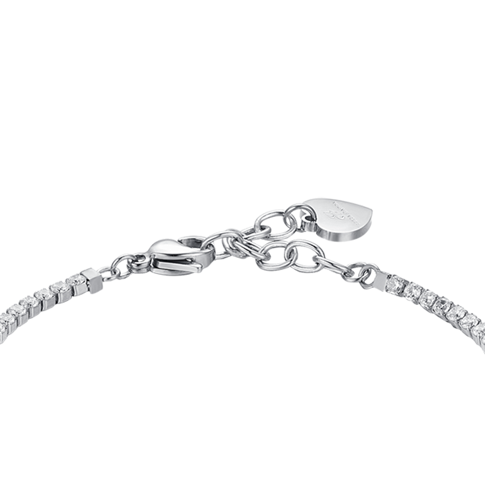 DAMEN-TENNISARMBAND AUS STAHL MIT WEISSEN KRISTALLEN UND SCHMETTERLINGEN
