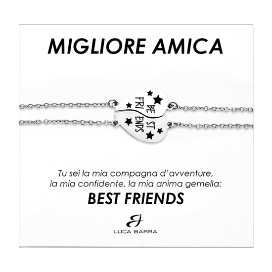 BRACCIALI DONNA IN ACCIAIO MEZZO CUORE BEST FRIENDS Luca Barra