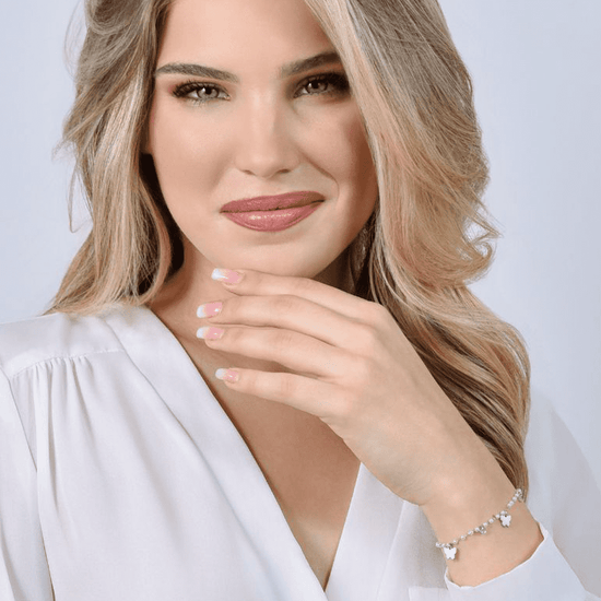 DAMEN STAHLPERLENARMBAND MIT SCHMETTERLINGEN