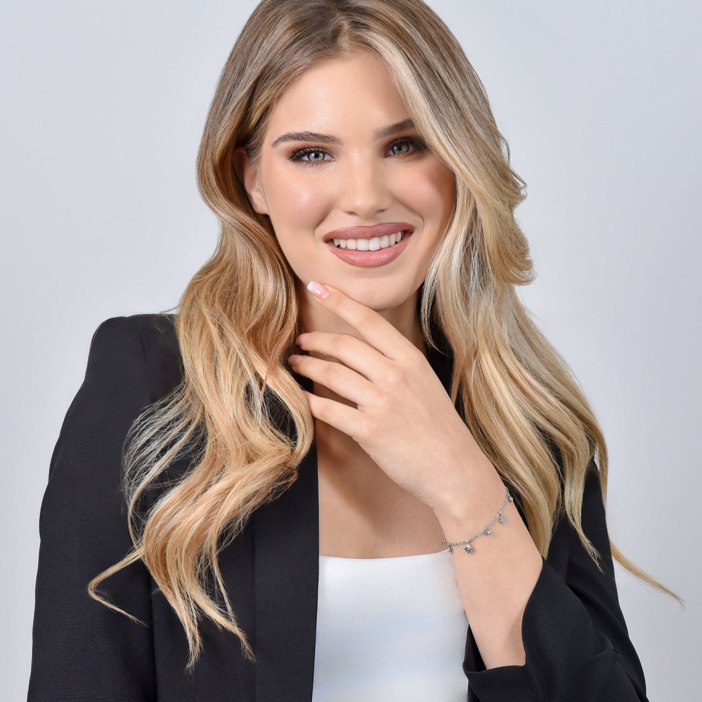 SISSI STERN UND KRISTALLE STAHL DAMENARMBAND