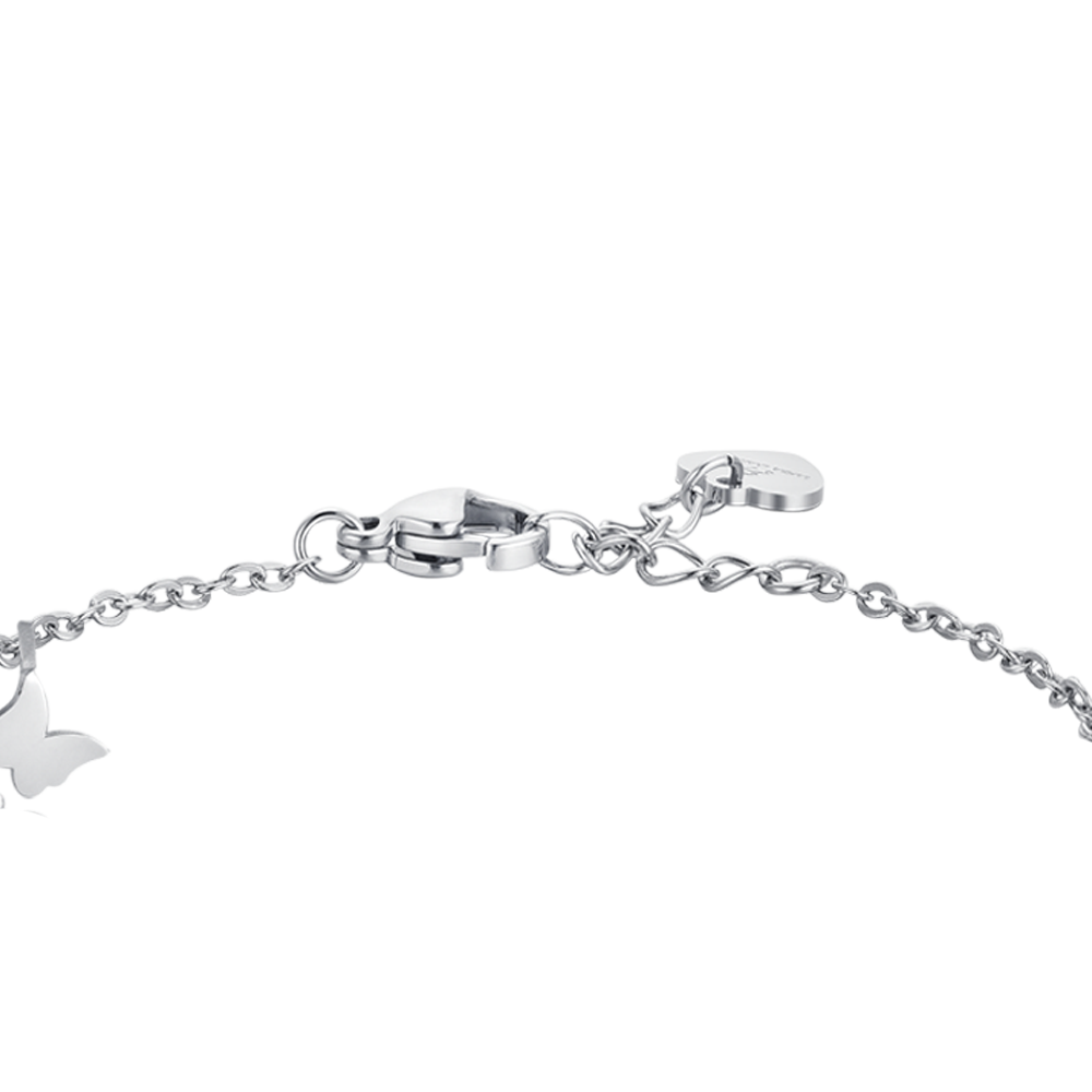 SCHMETTERLINGE UND KRISTALLE STAHLARMBAND FÜR DAMEN