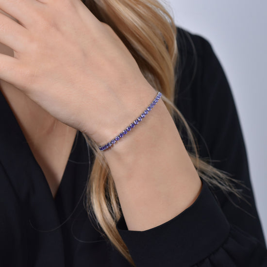 BRACCIALE TENNIS DONNA CRISTALLI VIOLA Luca Barra