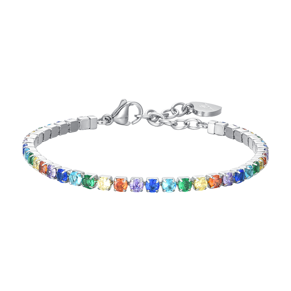 BRACCIALE TENNIS DONNA CRISTALLI MULTICOLOR