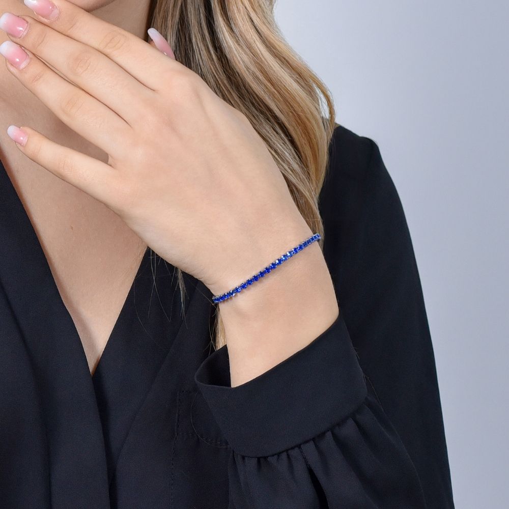 BRACCIALE TENNIS DONNA CRISTALLI BLU