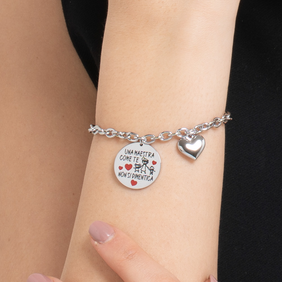 BRACCIALE DONNA IN ACCIAIO UNA MAESTRA COME TE NON SI DIMENTICA