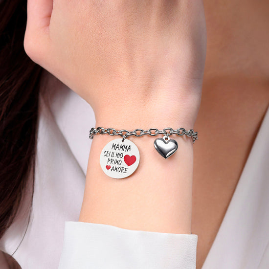 BRACCIALE DONNA IN ACCIAIO MAMMA SEI IL MIO PRIMO AMORE