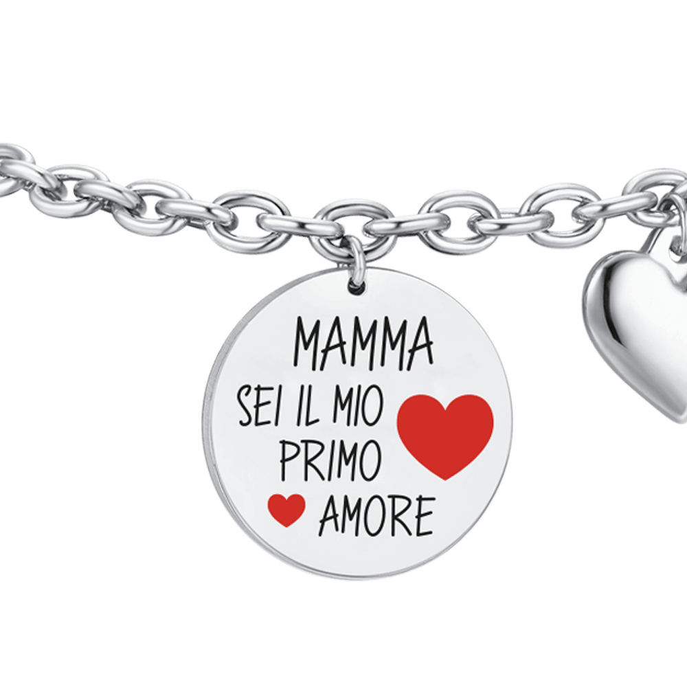 BRACCIALE DONNA IN ACCIAIO MAMMA SEI IL MIO PRIMO AMORE