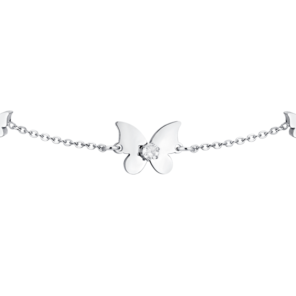 DAMENARMBAND MIT SCHMETTERLING UND ZIRKONIA AUS STAHL