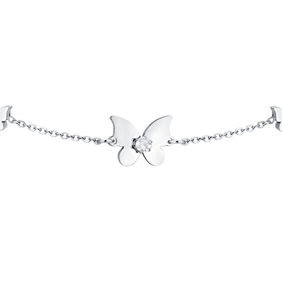 DAMENARMBAND MIT SCHMETTERLING UND ZIRKONIA AUS STAHL