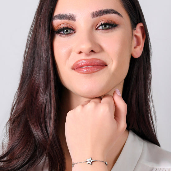 STERNE UND ZIRKONE STAHLARMBAND FÜR DAMEN