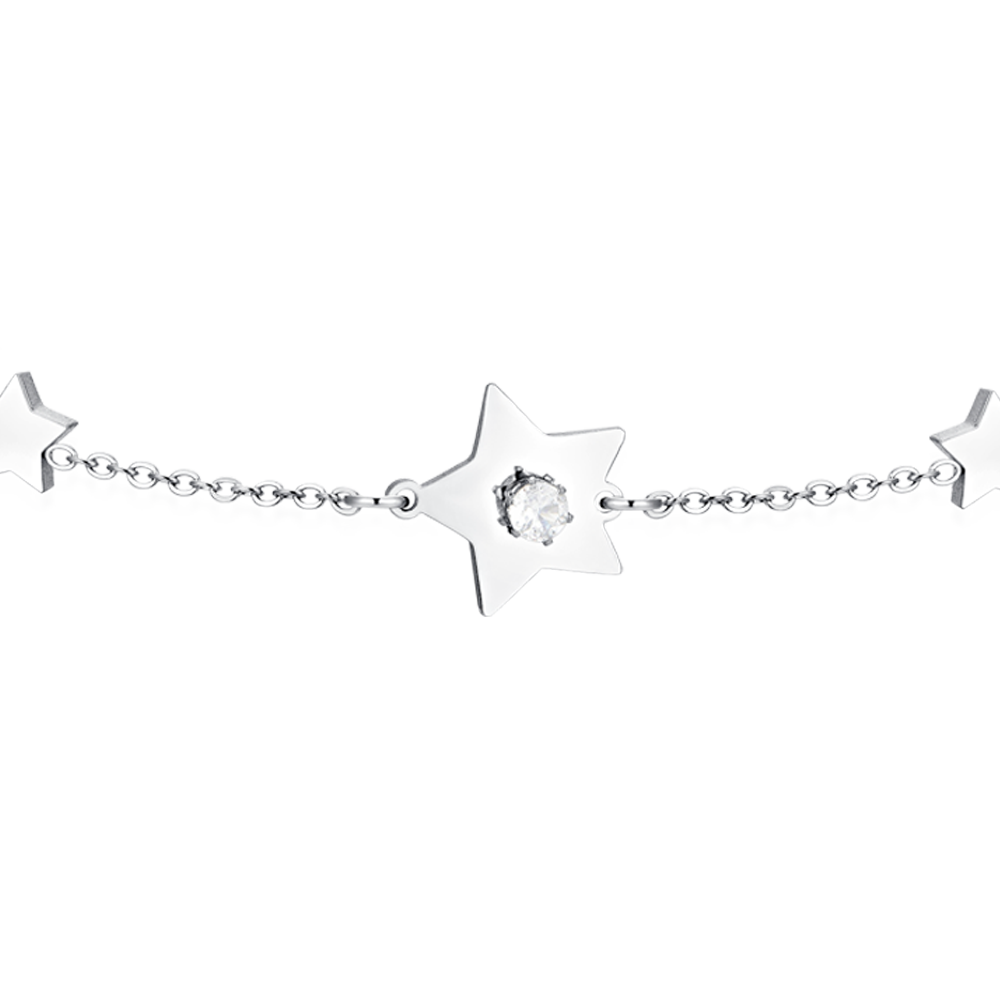 STERNE UND ZIRKONE STAHLARMBAND FÜR DAMEN