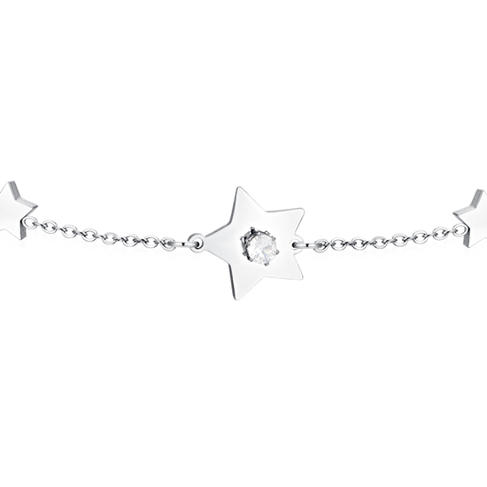 STERNE UND ZIRKONE STAHLARMBAND FÜR DAMEN