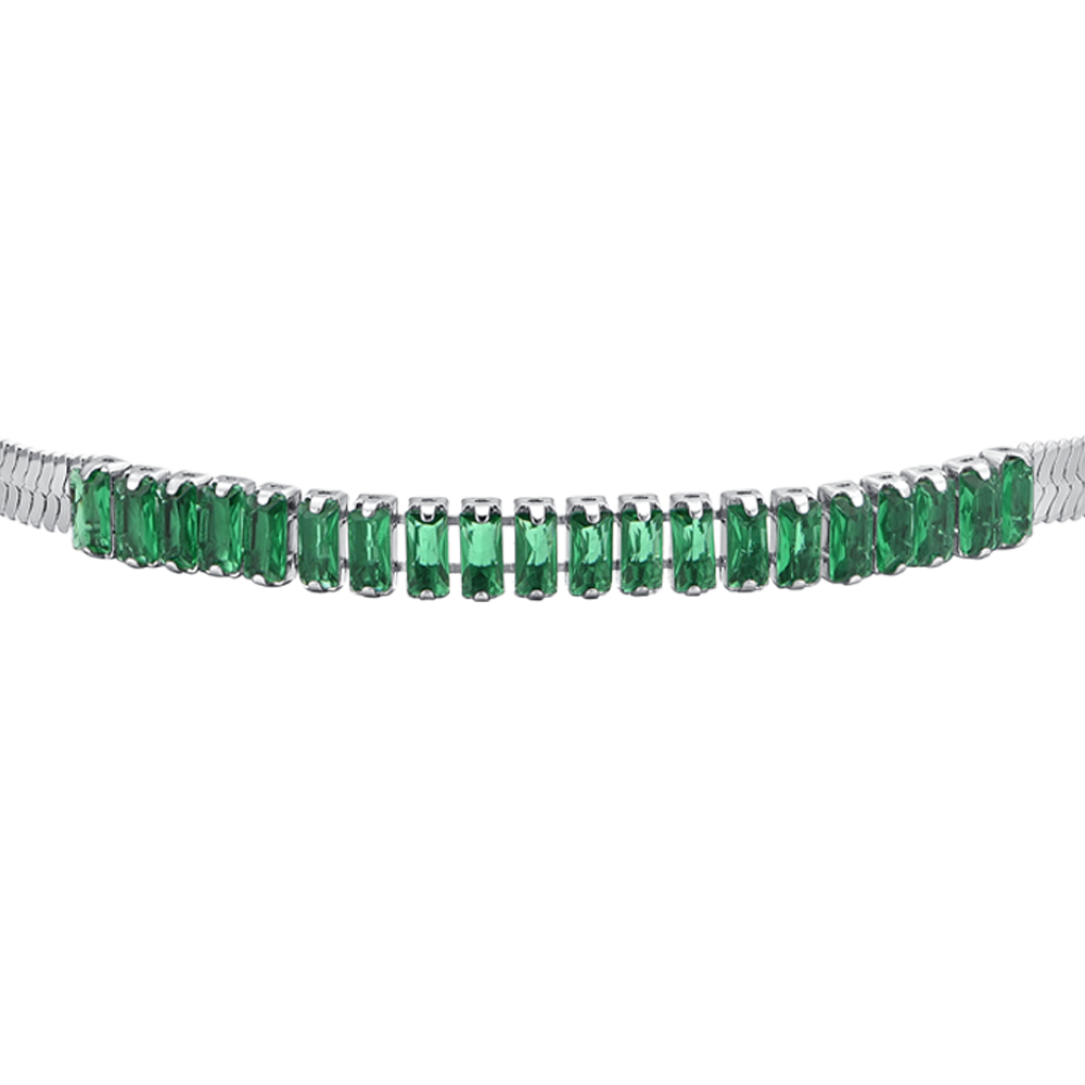 GRÜNER ZIRKONIA STAHL DAMENARMBAND