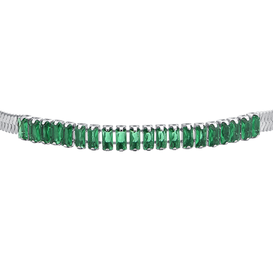 GRÜNER ZIRKONIA STAHL DAMENARMBAND