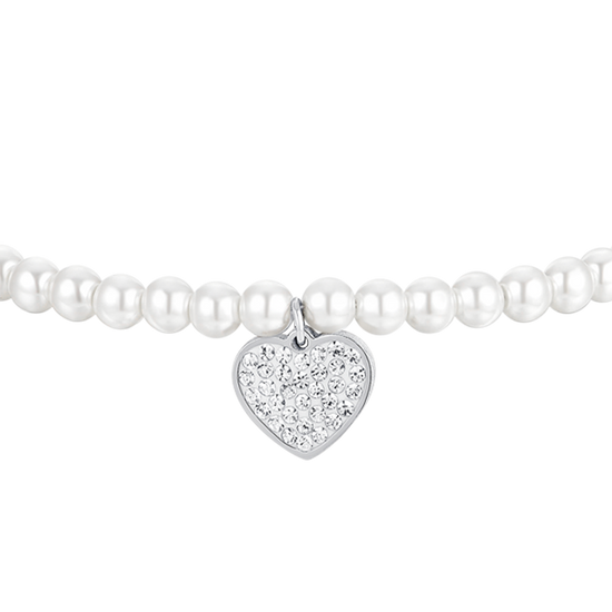PERLE UND HERZ STAHL DAMENARMBAND