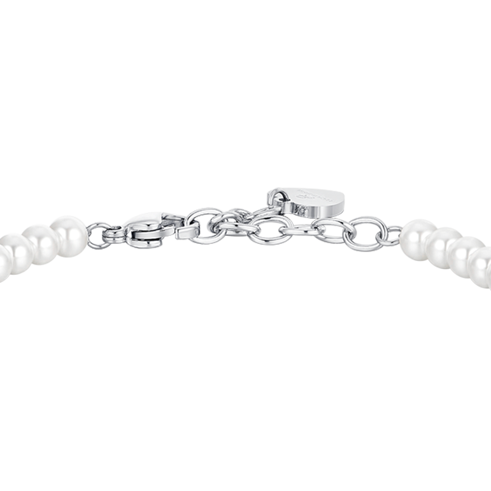 PERLE UND HERZ STAHL DAMENARMBAND