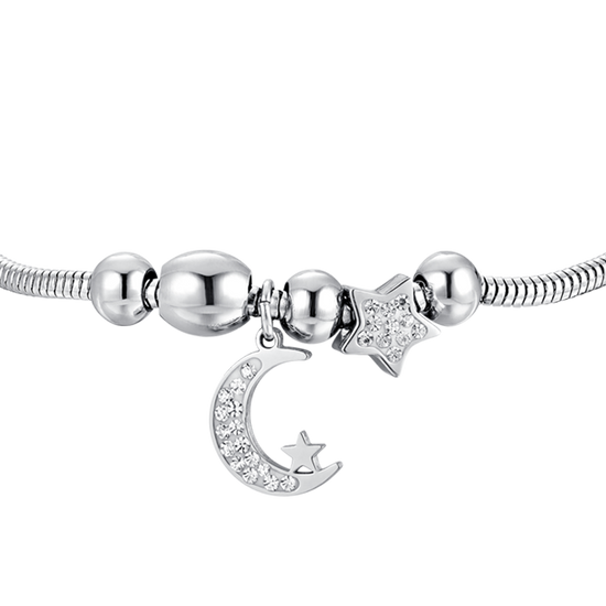 STAHL MOND UND KRISTALLE DAMENARMBAND
