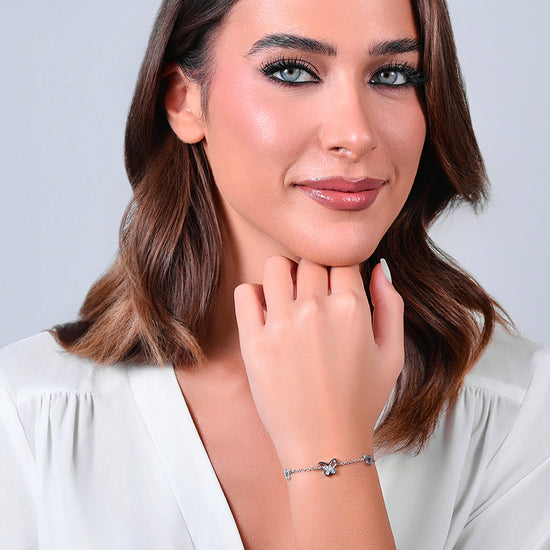 DAMENARMBAND MIT SCHMETTERLING UND ZIRKONIA AUS STAHL