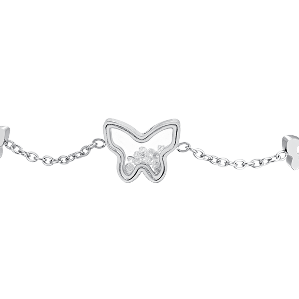 DAMENARMBAND MIT SCHMETTERLING UND ZIRKONIA AUS STAHL