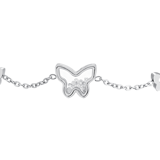 DAMENARMBAND MIT SCHMETTERLING UND ZIRKONIA AUS STAHL