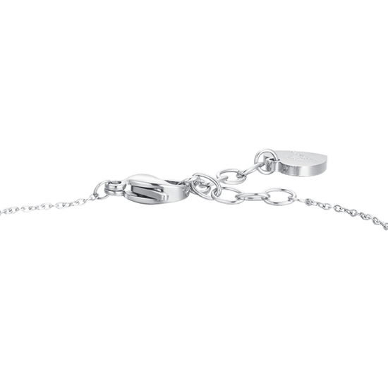 BRACCIALE DONNA IN ACCIAIO PERLE SINTETICHE E FIOCCO