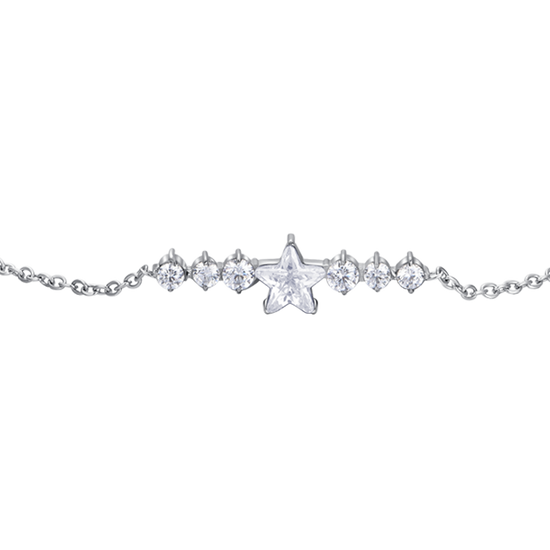 DAMENARMBAND AUS STAHL MIT STERN UND WEISSEN KRISTALLEN