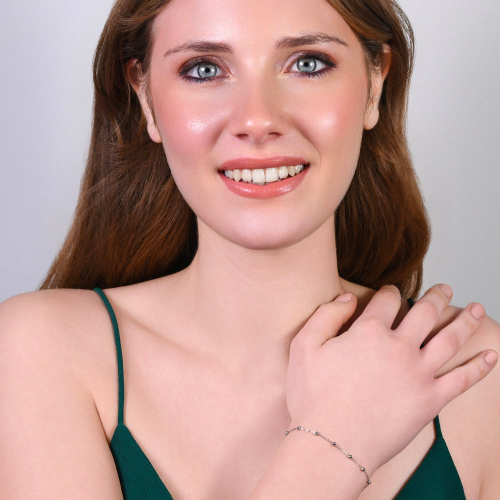 BRACCIALE DONNA IN ACCIAIO  CON SFERE